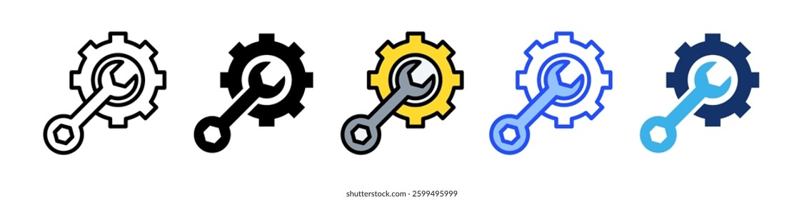 Equipment Icon Set With Multiple Style Collection