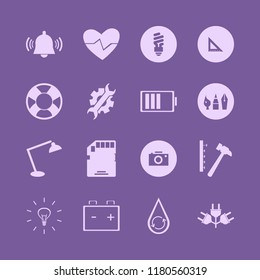 equipment icon. equipment vector icons set wrench gear, desk table lamp, memory card and hammer nails
