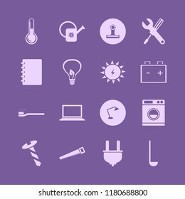 equipment icon. equipment vector icons set wrench screwdriver, screw, temperature and toothbrush toothpaste