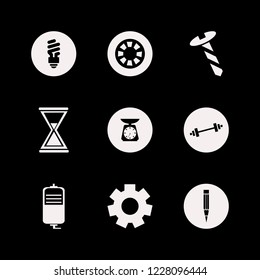 equipment icon. equipment vector icons set pencil, kitchen scale, drop counter and screw