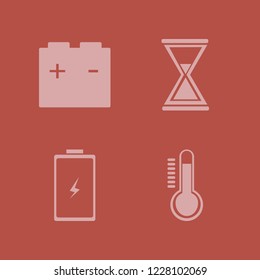 equipment icon. equipment vector icons set battery, hourglass, temperature and car battery