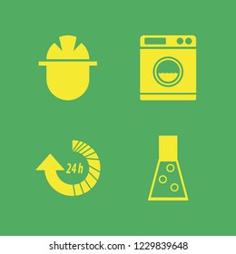 equipment icon. equipment vector icons set update hours, builder, washer and test tube
