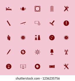 equipment icon. equipment vector icons set ruler, gloves, baseball and wrench and pencil