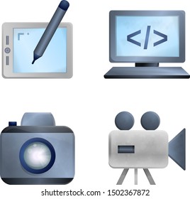 Equipment icons. Vector icon set
