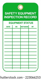 Equipment Inspection Tag Symbol Sign,Vector Illustration, Isolate On White Background Label. EPS10