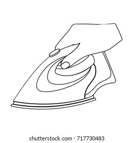 Equipment, iron for ironing sewing. Sewing and equipment single icon in outline style vector symbol stock illustration web.