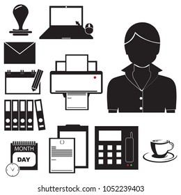 The equipment and items in the work of the secretary
