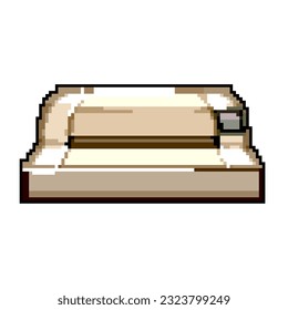 equipment laminator machine game pixel art retro vector. bit work business, factory production equipment laminator machine. old vintage illustration