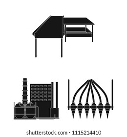 Equipment And Machine Black Icons In Set Collection For Design.Technical Progress Of The Factory Vector Symbol Stock Web Illustration.