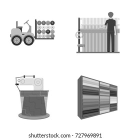 Equipment, machine, forklift and other web icon in monochrome style.Textiles, industry, tissue, icons in set collection.