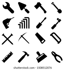 Equipment maintenance Icon vector set. construction and repair illustration pack. tool symbol or logo.