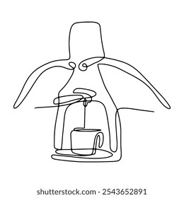 Equipment for Making Coffee Vector Line Art Graphic Design Decoration