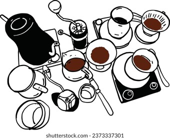 Equipment for making drip coffee on 