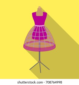 Equipment, mannequin for sewing women's clothing. Sewing and equipment single icon in flat style vector symbol stock illustration web.