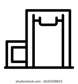 Equipment metal detector icon. Outline equipment metal detector vector icon for web design isolated on white background