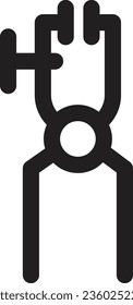 Icono de contorno de la herramienta del micrometro del equipo