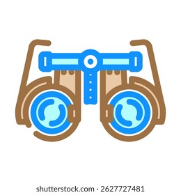 equipamento optometria visão olho cor ícone vetor. equipamento optometria visão olho sinal. símbolo isolado ilustração