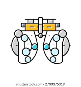 Equipo Optometría Visión Icono de color de ojos Vector. Equipo Optometría Visión Signo de ojo. Ilustración de símbolo aislado