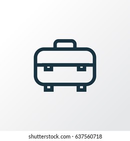 Equipment Outline Symbol. Premium Quality Isolated Toolbox Element In Trendy Style.