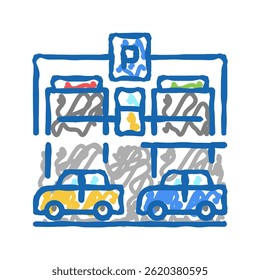 equipment parking doodle icon sketch vector. equipment parking sign. isolated symbol illustration