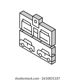 equipment parking isometric icon vector. equipment parking sign. isolated symbol illustration