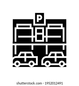 equipment parking line icon vector. equipment parking sign. isolated contour symbol black illustration
