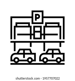 equipment parking line icon vector. equipment parking sign. isolated contour symbol black illustration