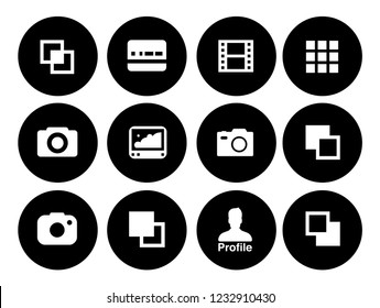 equipment Photography icons set - digital camera illustrations - photo & picture sign and symbols