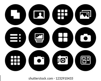 equipment Photography icons set - digital camera illustrations - photo & picture sign and symbols