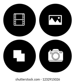 equipment Photography icons set - digital camera illustrations - photo & picture sign and symbols