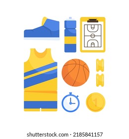 equipment player basketball variant simple vector design set