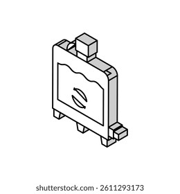 equipment preparing process cheese production isometric icon vector. equipment preparing process cheese production sign. isolated symbol illustration