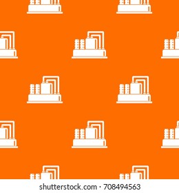 Equipment for production oil pattern repeat seamless in orange color for any design. Vector geometric illustration