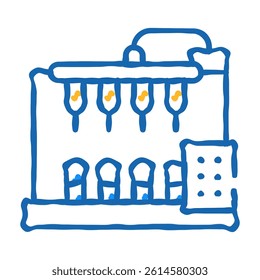 equipment for production vaccine doodle icon sketch vector. equipment for production vaccine sign. isolated symbol illustration