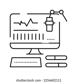 equipment radio studio line icon vector. equipment radio studio sign. isolated contour symbol black illustration