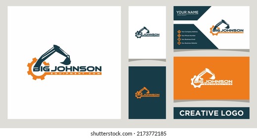 equipment rental and service logo design template with business card design