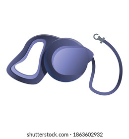 Equipment retractable dog leash icon. Cartoon of equipment retractable dog leash vector icon for web design isolated on white background
