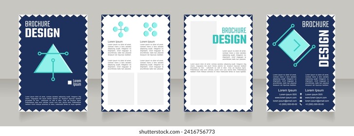 Equipment of safety blank brochure design. Template set with copy space for text. Premade corporate reports collection. Editable 4 paper pages. Teco Light, Semibold, Arial Regular fonts used