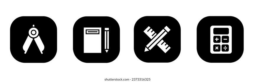 Equipment school icon in flat. A equiment school design. Stock vector.
