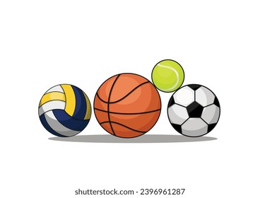 Equipment set of sports balls vector illustration