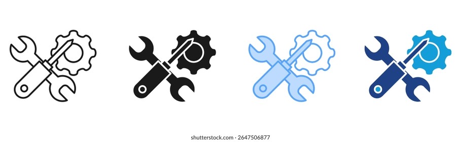 Equipment Setup Icon Set Multiple Style Collection