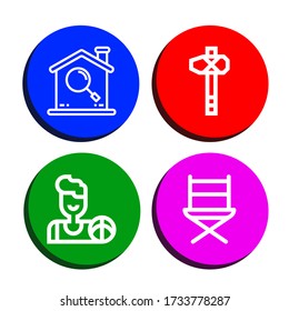 equipment simple icons set. Contains such icons as Search, Axe, Basketball, Directors chair, can be used for web, mobile and logo