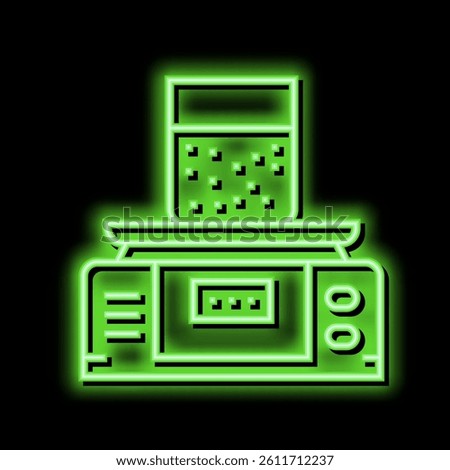 equipment for soil testing and weight measuring neon light sign vector. equipment for soil testing and weight measuring illustration