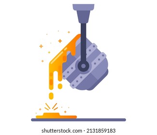 equipment in a steel mill. metal smelting. flat vector illustration.