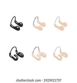 Equipment for synchronized swimming. Isolated flat vector illustration with a set of nose clips. Two types made in different techniques. Nose protection against water. Artistic swimming concept.