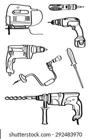 equipment for technician drawing vector