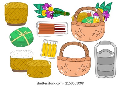 equipment for Thai temples in vector