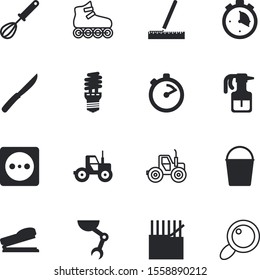 equipment vector icon set such as: relaxation, liquid, cut, construction, spray, magnifier, handy, cartoon, illumination, outlet, line, transparent, cookery, pot, find, mathematics, sprayer