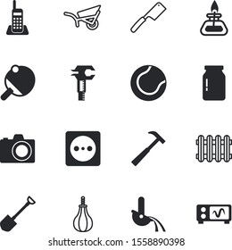 equipment vector icon set such as: athlete, flask, transport, vacancy, ring, dig, head, ruler, web, winter, household, pong, helmet, paddle, racket, accuracy, telecommunication, load, ping-pong