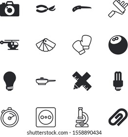equipment vector icon set such as: culinary, gloves, photographer, illumination, water, scientist, attachment, cutlery, pruner, silhouette, fluorescent, frying, start, photo, tree, rudder, glove